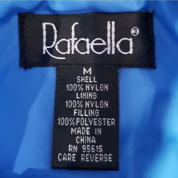 🩵Rafaella Blue Zippered Sleeveless Puffer Vest w/Pockets Medium - Picture 8 of 9